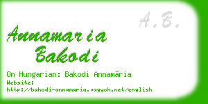 annamaria bakodi business card